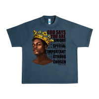 Midnight Navy afro man god says you are Urban Heavy Tee - texasbilliewilder
