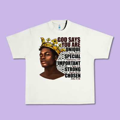 Urban Heavy Tee afro man god says you are
