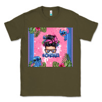 Army Green ohana stitch messy bun Classic Tee - Zillion Design Studio