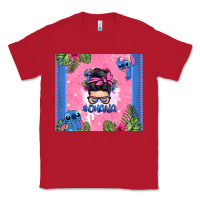 Red ohana stitch messy bun Classic Tee - Zillion Design Studio