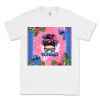 White ohana stitch messy bun Classic Tee - Zillion Design Studio