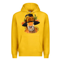 Lemon Thanksgiving Cow Premium Hoodie - NancyCooperArtShop