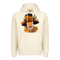 Sandshell Thanksgiving Cow Premium Hoodie - NancyCooperArtShop