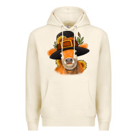 Tofu Thanksgiving Cow Premium Hoodie - NancyCooperArtShop