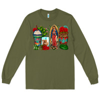 Army Green lady of guadalupe coffee cups Long Sleeve Tee - Zillion Design Studio