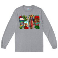 Heather Grey lady of guadalupe coffee cups Long Sleeve Tee - Zillion Design Studio
