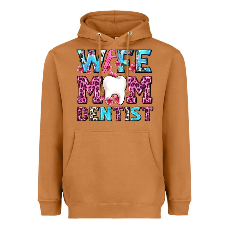 Wife Mom Dentist With Tooth And Floss Heavyweight Hoodie by AdoDesignShop | Teevron