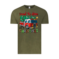 Vintage Olive sound the alarm its christmas fire truck Vintage Tee - MaliasSmallBusiness