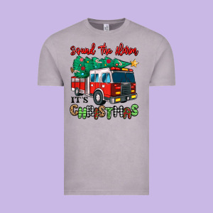 Sound The Alarm Its Christmas Fire Truck Vintage Tee Designed By Maliassmallbusiness