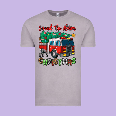 Vintage Tee sound the alarm its christmas fire truck