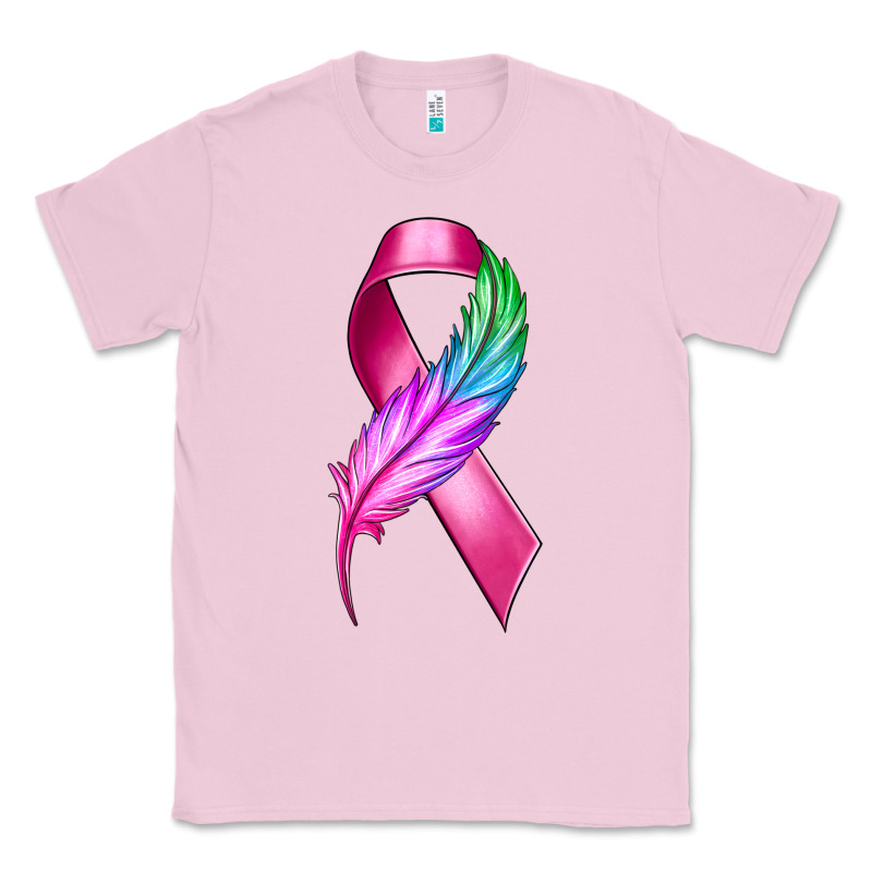 Breast Cancer Ribbon With Feather Classic Tee by texasbilliewilder | Teevron