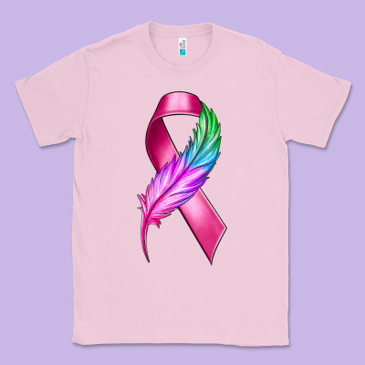 Breast Cancer Ribbon With Feather Classic Tee Designed By Texasbilliewilder