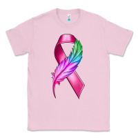 Bubblegum Pink Breast Cancer Ribbon with Feather Classic Tee - texasbilliewilder