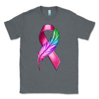 Charcoal Heather Breast Cancer Ribbon with Feather Classic Tee - texasbilliewilder