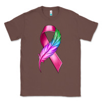 Chestnut Breast Cancer Ribbon with Feather Classic Tee - texasbilliewilder