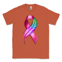 Copper Breast Cancer Ribbon with Feather Classic Tee - texasbilliewilder