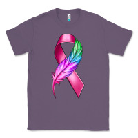 Lavender Breast Cancer Ribbon with Feather Classic Tee - texasbilliewilder