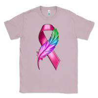 Lilac Breast Cancer Ribbon with Feather Classic Tee - texasbilliewilder