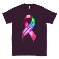 Plum Breast Cancer Ribbon with Feather Classic Tee - texasbilliewilder