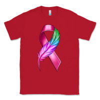 Red Breast Cancer Ribbon with Feather Classic Tee - texasbilliewilder