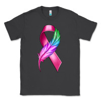 Smoke Breast Cancer Ribbon with Feather Classic Tee - texasbilliewilder