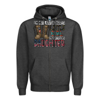 Charcoal Heather I'm Not Just A Daddy's Little Girl Zipper Hoodie - CowhideDigitalArt