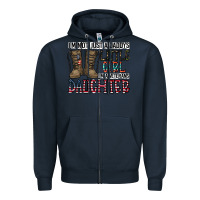 Navy I'm Not Just A Daddy's Little Girl Zipper Hoodie - CowhideDigitalArt