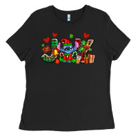 Black joy with christmas elf stitch Ladies Tee - AdoDesignShop