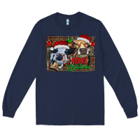 Navy merry christmas heifers Long Sleeve Tee - RanaPortraitStore