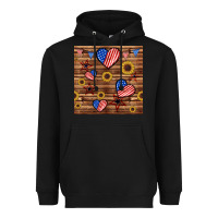 Black 4th of july hearts seamless pattern Heavyweight Hoodie - BundleAndBundleShop