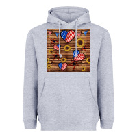 Heather Grey 4th of july hearts seamless pattern Heavyweight Hoodie - BundleAndBundleShop