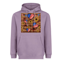 Lavender 4th of july hearts seamless pattern Heavyweight Hoodie - BundleAndBundleShop