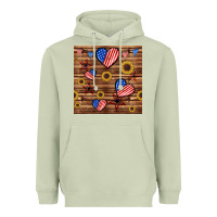 Matcha 4th of july hearts seamless pattern Heavyweight Hoodie - BundleAndBundleShop