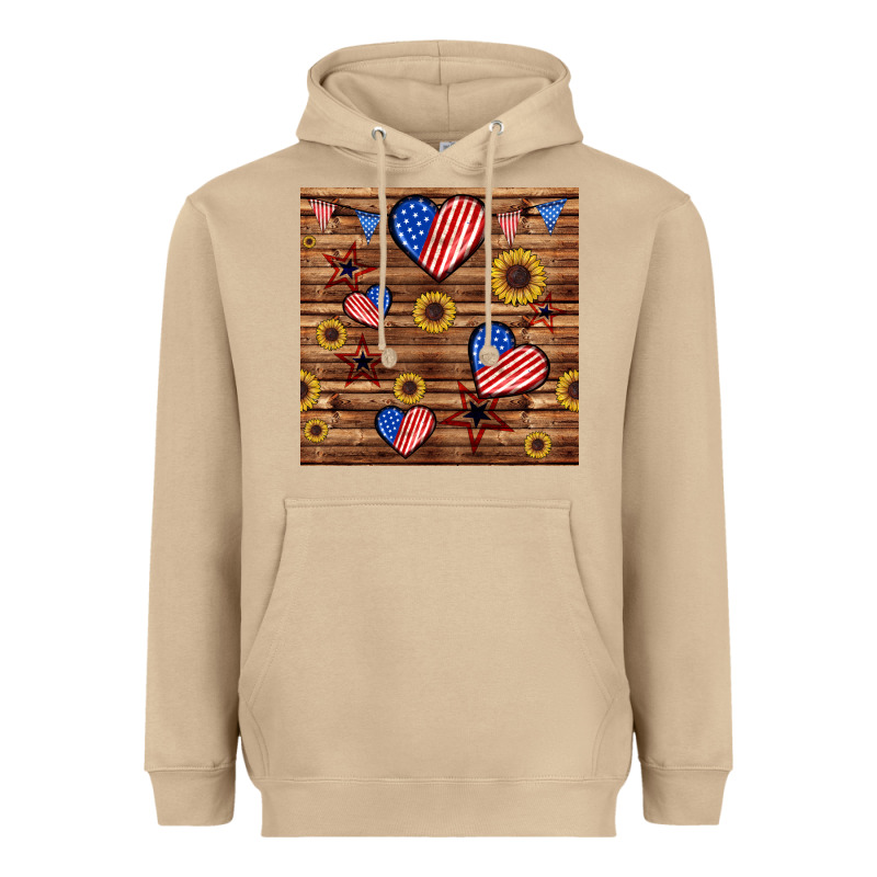 4th Of July Hearts Seamless Pattern Heavyweight Hoodie by BundleAndBundleShop | Teevron