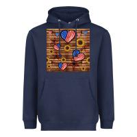 Navy 4th of july hearts seamless pattern Heavyweight Hoodie - BundleAndBundleShop