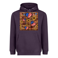 Plum 4th of july hearts seamless pattern Heavyweight Hoodie - BundleAndBundleShop