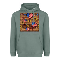 Sage 4th of july hearts seamless pattern Heavyweight Hoodie - BundleAndBundleShop