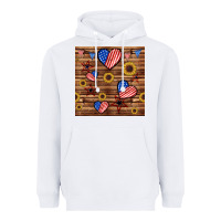 White 4th of july hearts seamless pattern Heavyweight Hoodie - BundleAndBundleShop