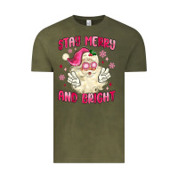 Vintage Olive stay merry and bright Vintage Tee - MaliasSmallBusiness
