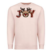 Pale Pink joy reindeer Premium Sweatshirt - AdoDesignShop