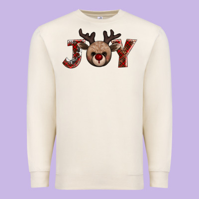 Joy Reindeer Premium Sweatshirt Designed By Adodesignshop
