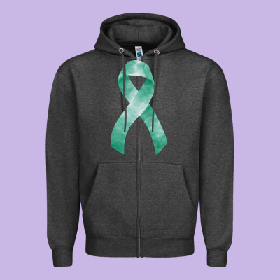 Liver Cancer Ribbon Fa Element Zipper Hoodie Designed By Fadigitalartstudio