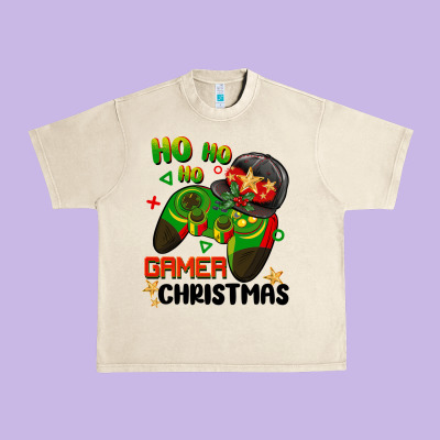 Ho Ho Ho Gamer Christmas Urban Heavy Tee Designed By Barkaloodesign