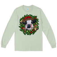 Matcha heifer cow with Christmas wreath Long Sleeve Tee - RanaPortraitStore