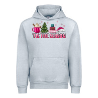 Heather Grey tis the season pink christmas Urban Hoodie - MaliasSmallBusiness