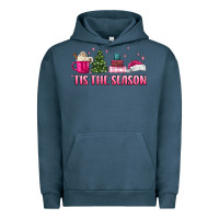 Pigment Midnight Navy tis the season pink christmas Urban Hoodie - MaliasSmallBusiness