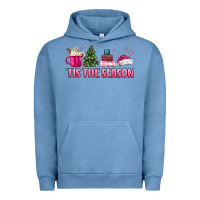 Pigment Pebble Blue tis the season pink christmas Urban Hoodie - MaliasSmallBusiness