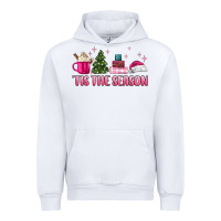 White tis the season pink christmas Urban Hoodie - MaliasSmallBusiness