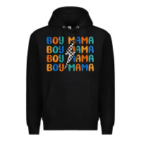Black boy mama lightning bolt Premium Hoodie - MaliasSmallBusiness