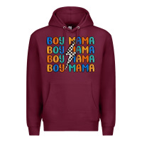 Burgundy boy mama lightning bolt Premium Hoodie - MaliasSmallBusiness